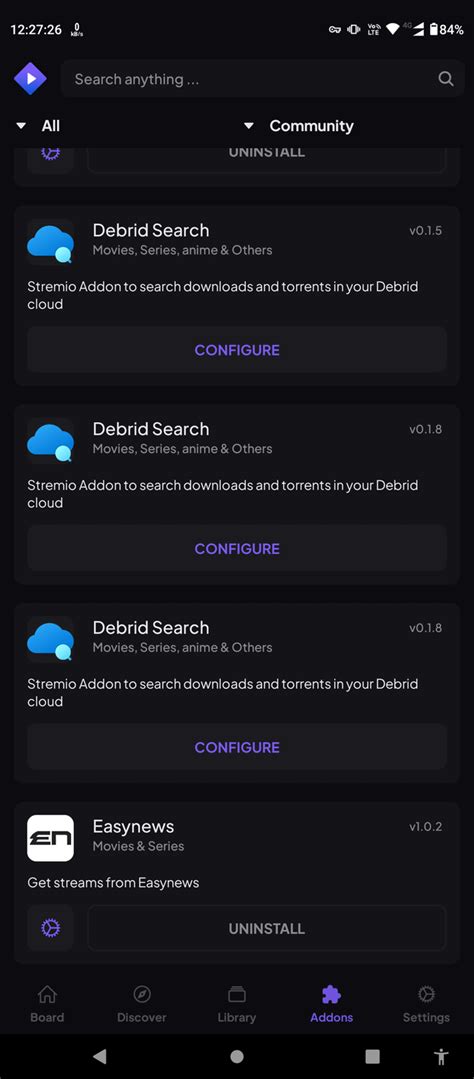 debrid search addon