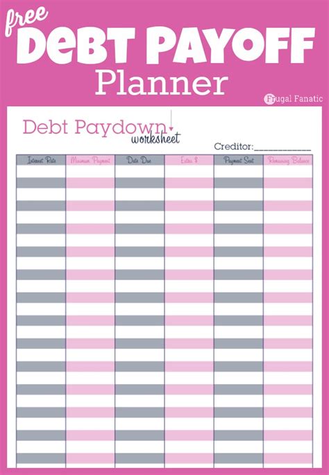 Debt Payoff Planner Worksheet A Mom's Take