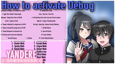 [NEWEST] How To Enable DEBUG Menu YANDERE SIMULATOR YouTube
