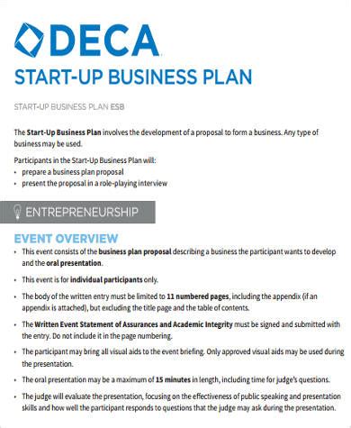 deca startup business plan presentation example