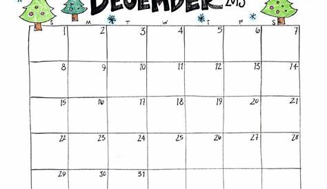 December Calendar Print Out