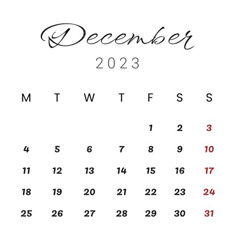 december 2023 calendar png