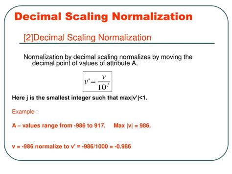 Decimal Scaling Example