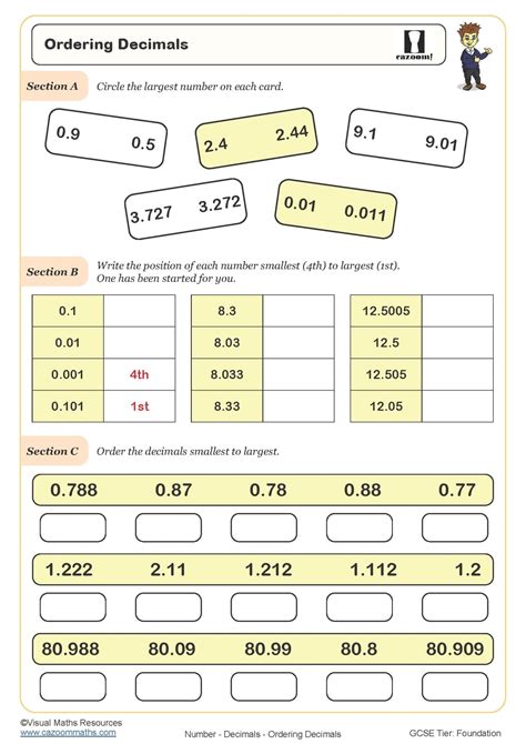 Decimals Worksheet Practice