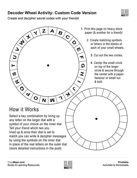 Decipher Code Printables Circle Wheel