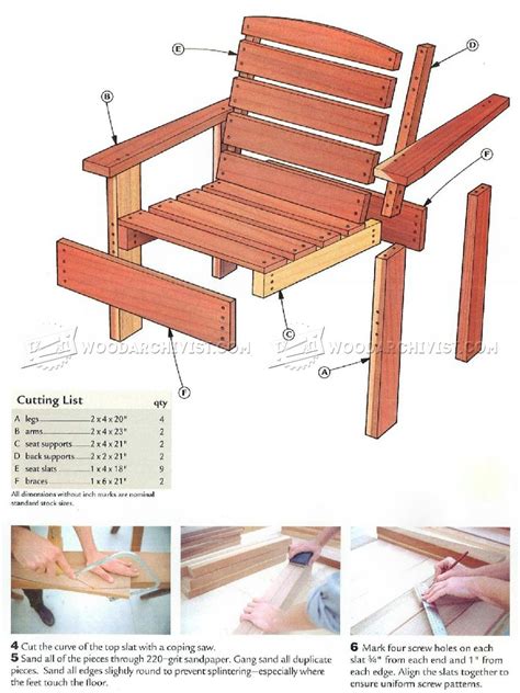 Free Adirondack Chair Plans Printable Download. Supplies for Adirondack