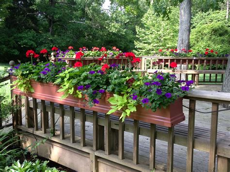 Decor Stylish Deck Rail Planters For Outdoor Decoration Ideas