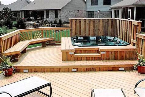 deck hot tub surround