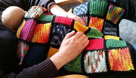 Decke gehäkelt aus wollreste Blanket, Crochet, Handarbeit, Ganchillo