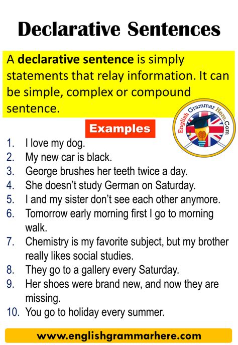 declarative sentence meaning in bengali with examples