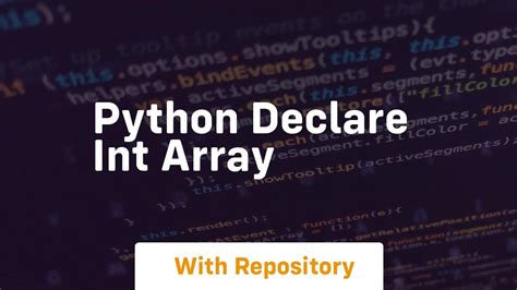 declare int array in python