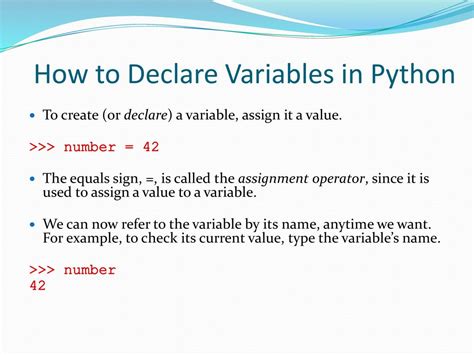 declare value in python