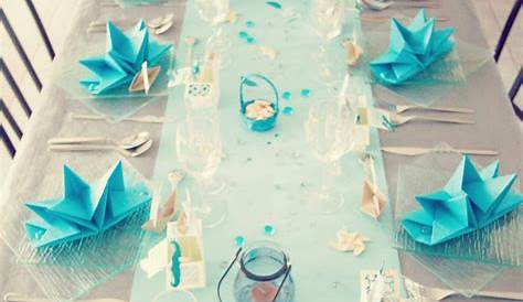 Deco Table Bapteme Gris Et Bleu