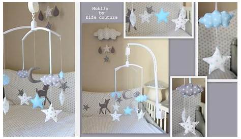 Deco Chambre Bebe Nuage Etoile Trio Déco Lune, & étoile En Tissu Bébé