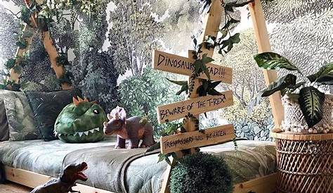 Une décoration dinosaure dans une chambre de garçon Joli