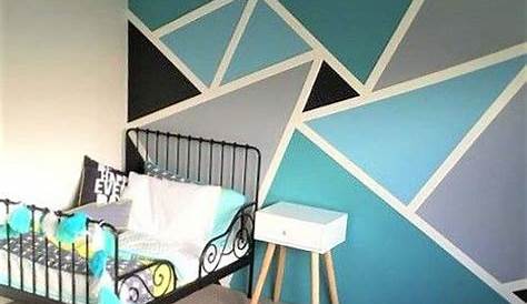 chambre d'enfant déco mur peinture triangle