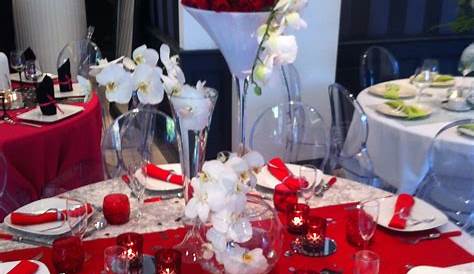 Deco De Table Blanc Gris Et Rouge Décoration Mariage Maison