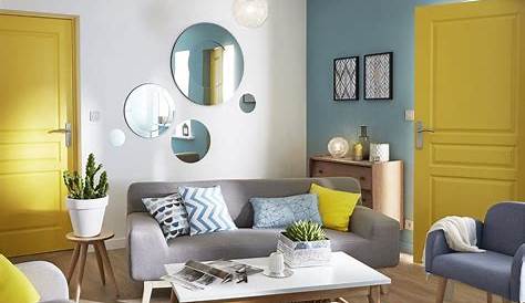 Deco Jaune Gris Bleu Salon Scandinave Inspiration Style Scandinave