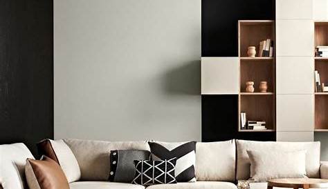 Deco Salon Beige Gris Noir Lovely Canape Lamps Living Room, Home