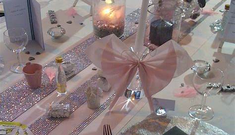 idee déco de table gris et vieux rose Table mariage rose