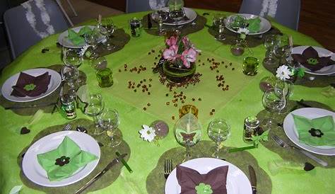 Communion Wendy Décoration de la table Vert et marron