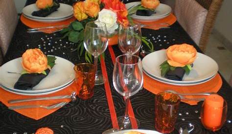 Deco Table Orange Et Noir ration De Noel Argent Pourore