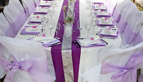 decoration de table gris argent violet branchage argent
