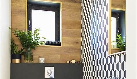 Deco Toilette Jaune Et Gris Rénovation Du Wc Avec Du Carrelage Foncé De Deux
