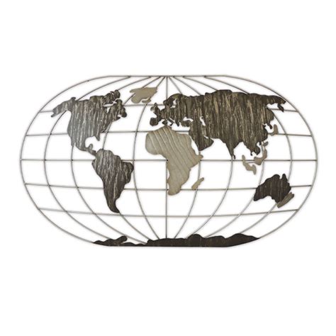 Mappemonde décorative en métal noir KALICO