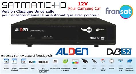 SATMATICHD Décodeur TNTSAT HD Alden pour campingcar AERVI