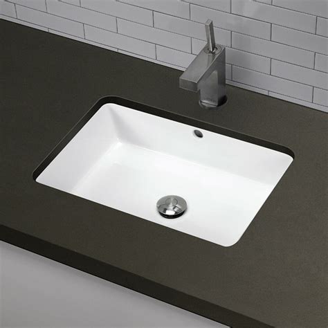 Decolav Classically Redefined Rectangular Undermount Bathroom Sink In White