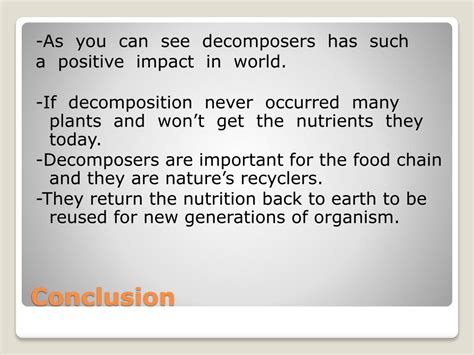 Conclusion on decomposers