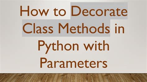 Decorate Class With Python