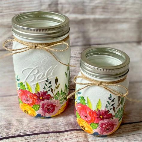 Decorated Jars Flowers