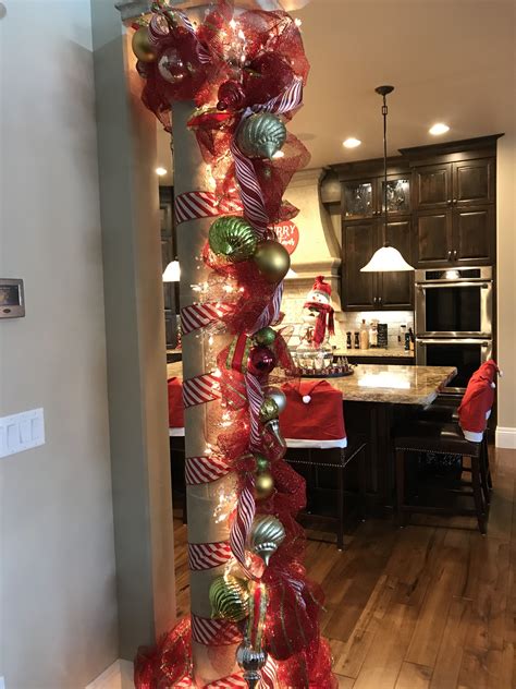 Decorating Columns For Christmas