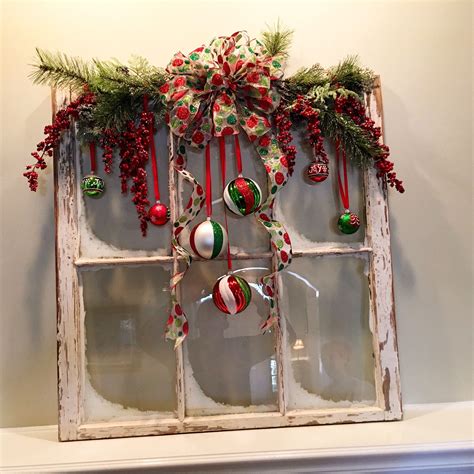decorating old window frames for christmas