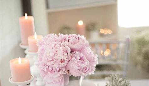 Decoration Table Mariage Rose Gris Blanc Le