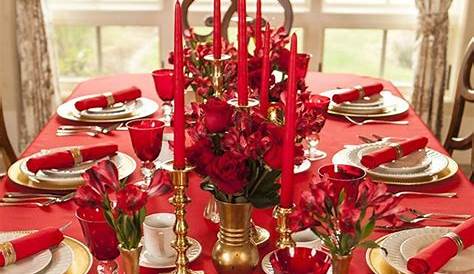 Decoration Table Noel Rouge Et Dore Deco De En Or Vacaciones De Navidad