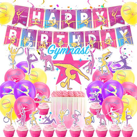 Gymnast centerpieces Gymnastics party, Gymnastics birthday, Gymnast