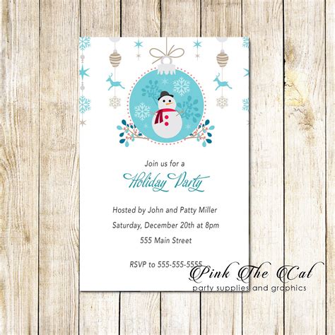 Decorative Winter Theme Printable Invitations
