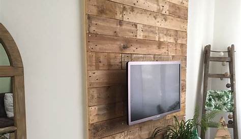 Decorer Un Mur En Bois Habillage Derrière La Télévision Idée Déco TV