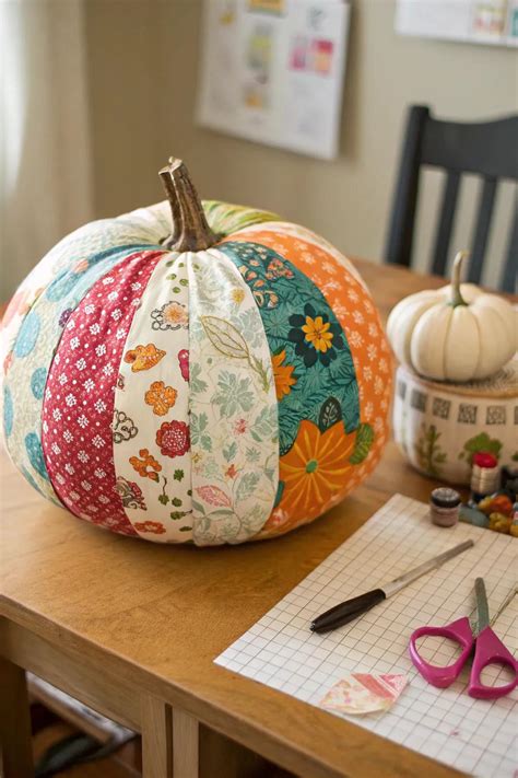 Decoupage Fabric Pumpkins