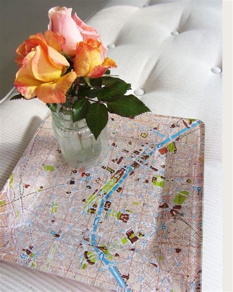 Decoupage Serving Tray Ideas Using Maps