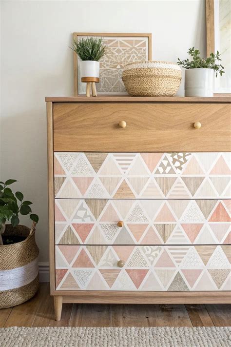 Image of decoupage tray with geometric patterns