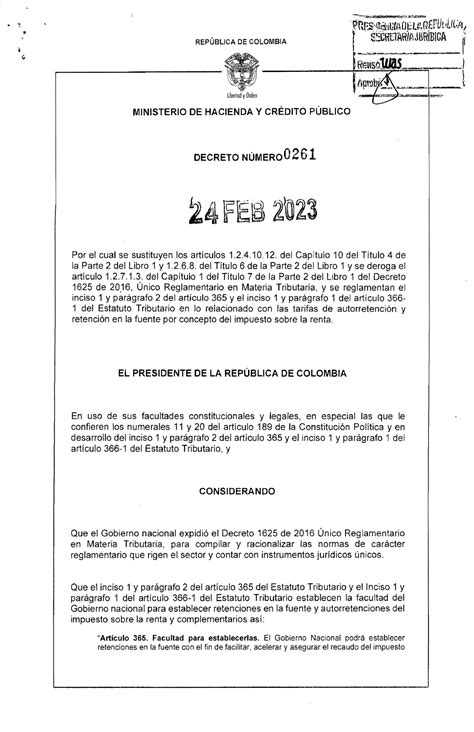 decreto 0261 del 24 de febrero 2023