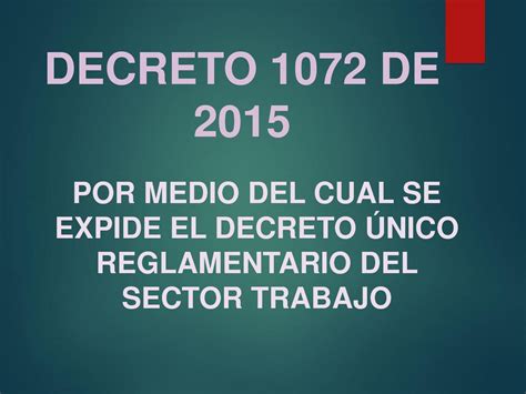 decreto 072 de 2015