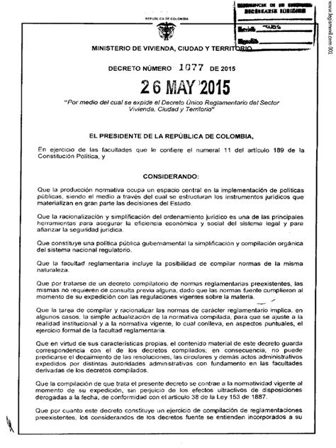 decreto 1077 de 2015 actualizado pdf