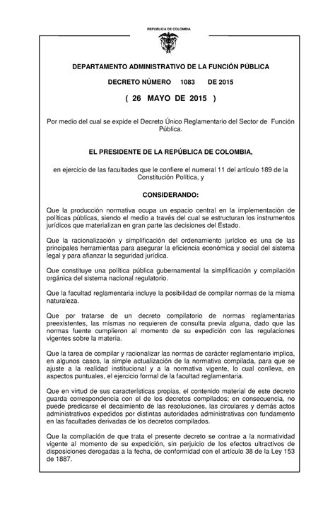decreto 1083 de 2015 funcion publica