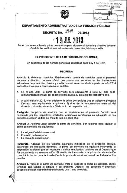 decreto 1545 de 2013