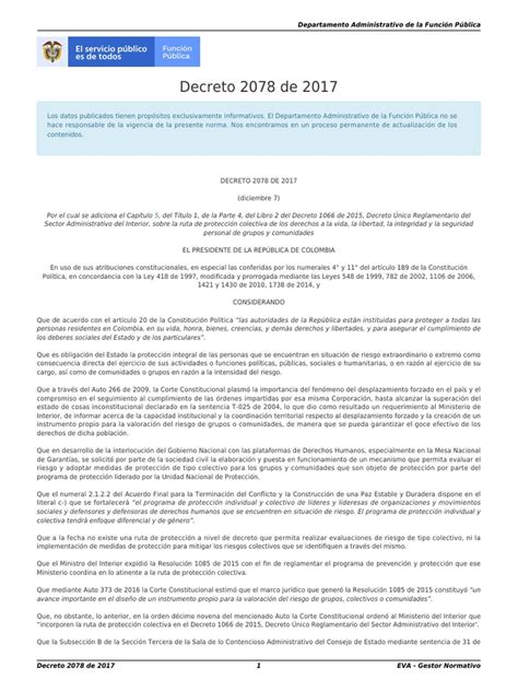 decreto 2078 de 2017 pdf